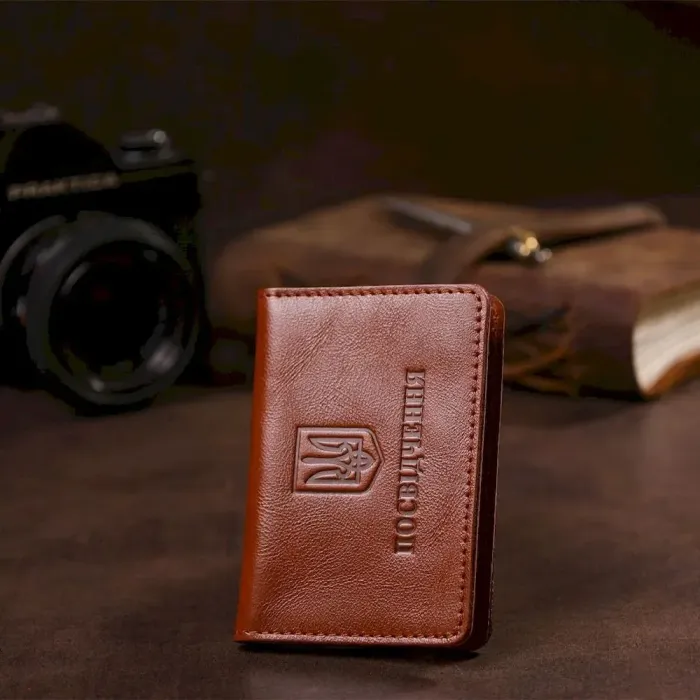 Обкладинка для посвідчення Shvigel 13928 Шкіряна Руда