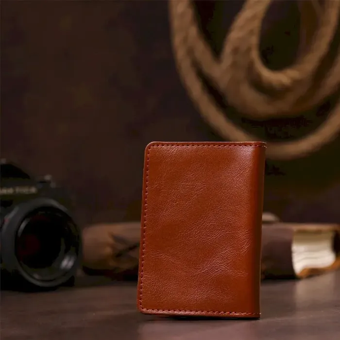 Обкладинка для посвідчення Shvigel 13928 Шкіряна Руда