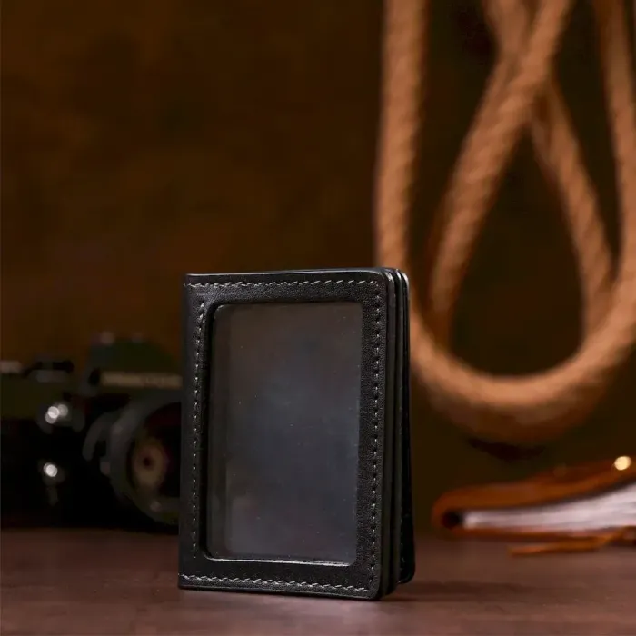 Обкладинка для прав водія гладка шкіра GRANDE PELLE 11193 Чорна