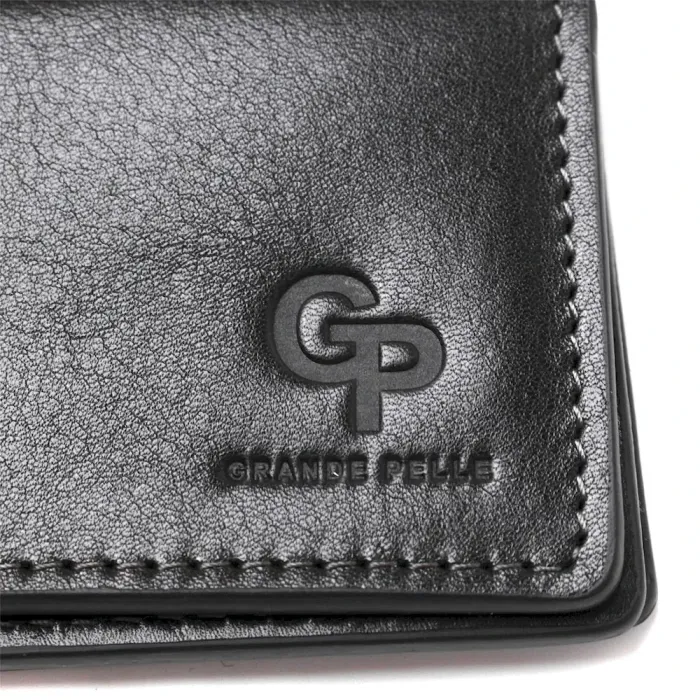 Обкладинка для прав водія гладка шкіра GRANDE PELLE 11193 Чорна