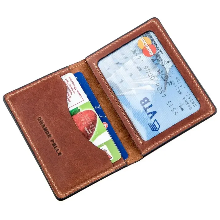 Обкладинка для прав водія гладка шкіра GRANDE PELLE 11187 Коричнева