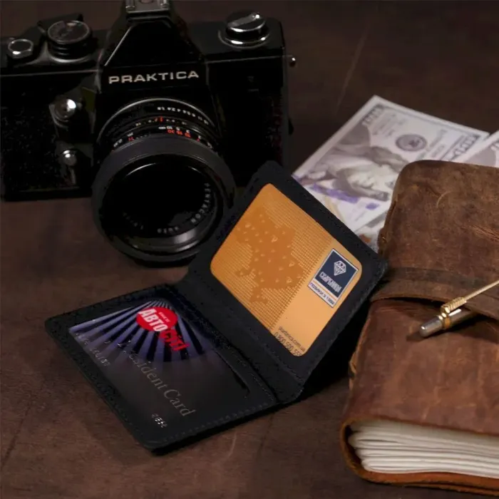 Обкладинка для прав водія Shvigel 13926 шкіряна Чорна