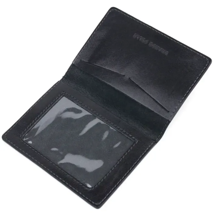 Обложка из глянцевой кожи на военный билет Карта GRANDE PELLE 16777 Черная