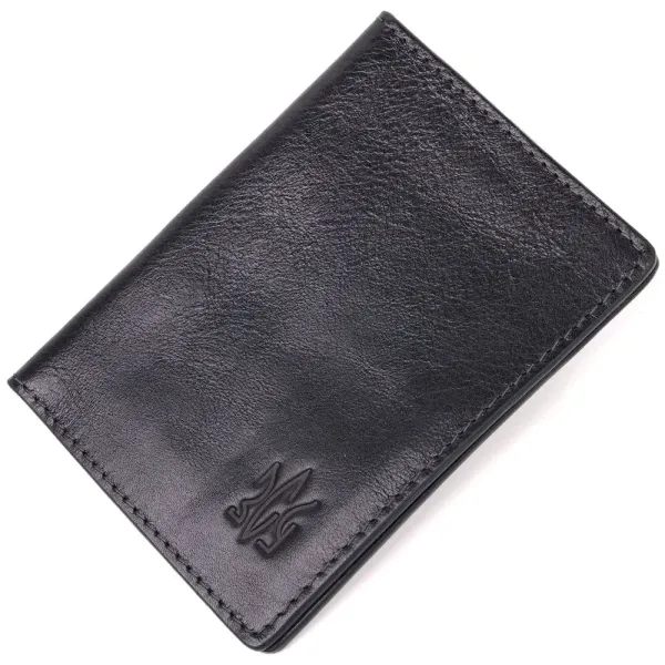 Обкладинка з глянсової шкіри на військовий квиток Тризуб ЗСУ GRANDE PELLE 16746 Чорна