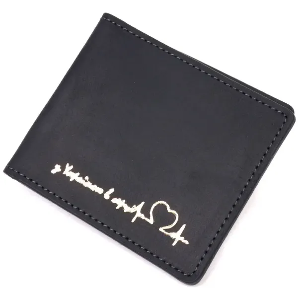 Обкладинка із вінтажної шкіри для посвідчення учасника бойових дій Серце GRANDE PELLE 16757 Чорна