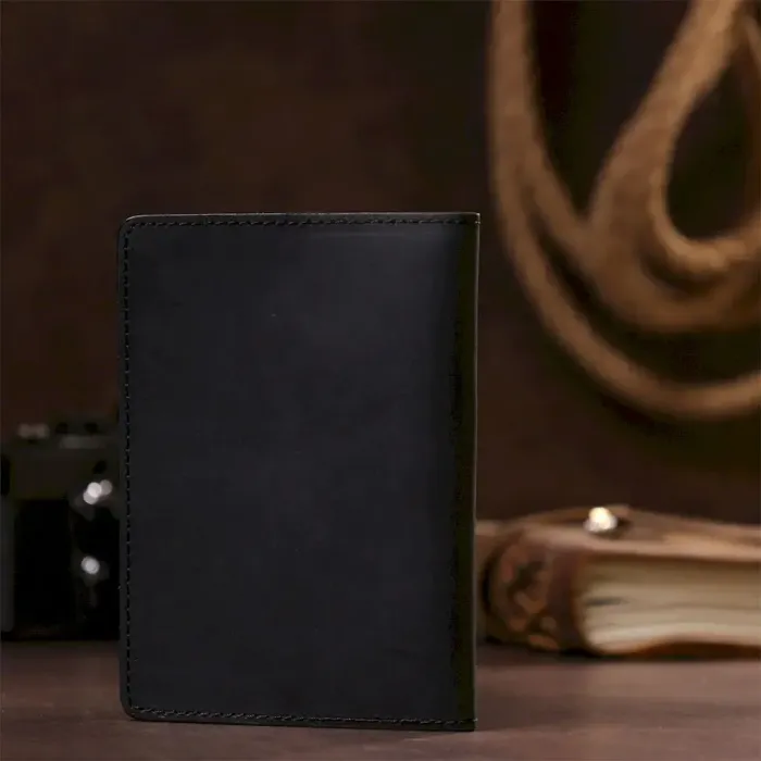 Обкладинка на паспорт Shvigel 13917 Чорна шкіряна