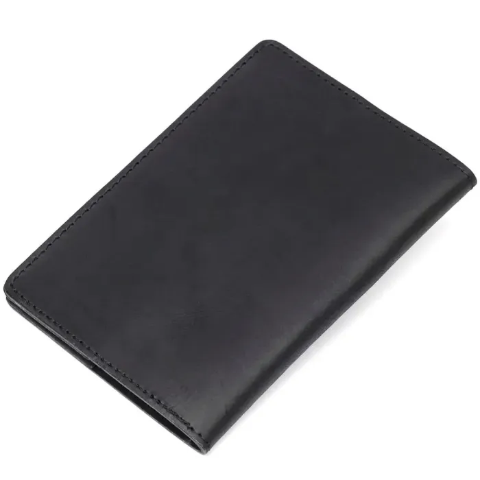 Обкладинка на паспорт Shvigel 13917 Чорна шкіряна