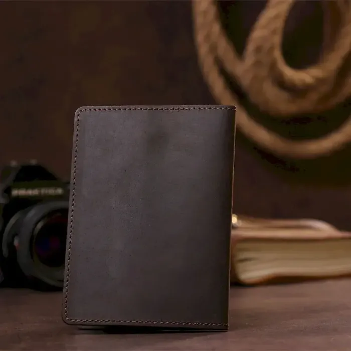 Обкладинка на паспорт Shvigel 13918 Коричнева шкіряна