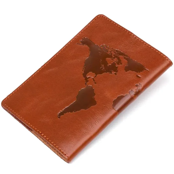 Обкладинка на паспорт Shvigel 13919 Коричнева шкіряна