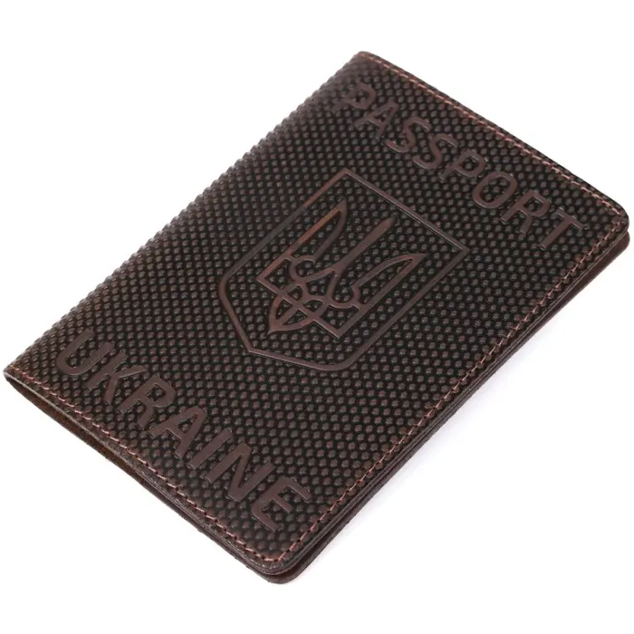 Обкладинка на паспорт Shvigel 13930 Коричнева шкіряна