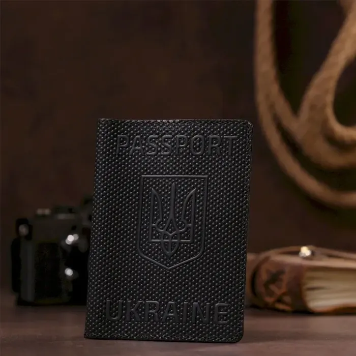 Обкладинка на паспорт Shvigel 13931 Чорна шкіряна