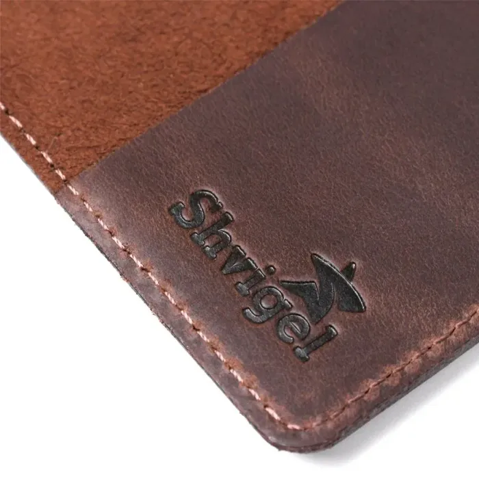 Обкладинка на паспорт Shvigel 13954 матова шкіряна Коричнева