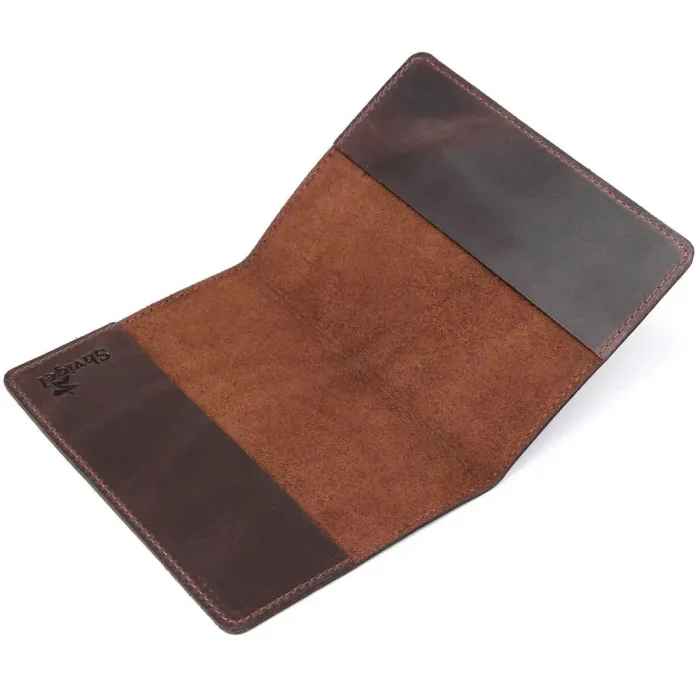 Обкладинка на паспорт Shvigel 13954 матова шкіряна Коричнева