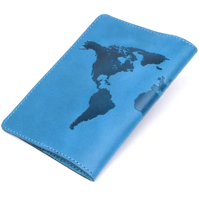 Обкладинка на паспорт Shvigel 13956 матова шкіряна Синя