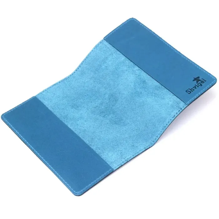 Обкладинка на паспорт Shvigel 13956 матова шкіряна Синя