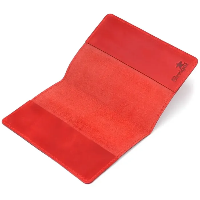 Обкладинка на паспорт Shvigel 13958 з точковим тисненням шкіряна Червона