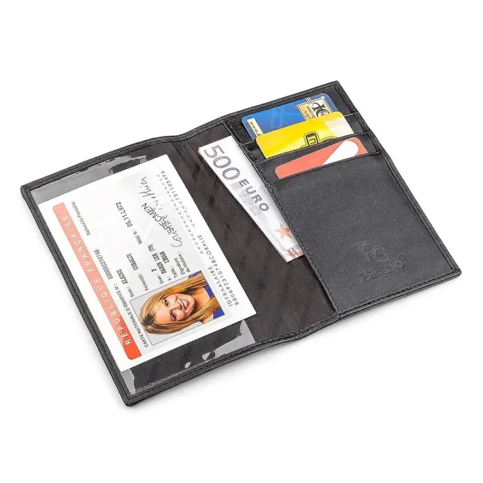 Обкладинка на паспорт STINGRAY LEATHER 18270 із натуральної шкіри морського ската Чорний