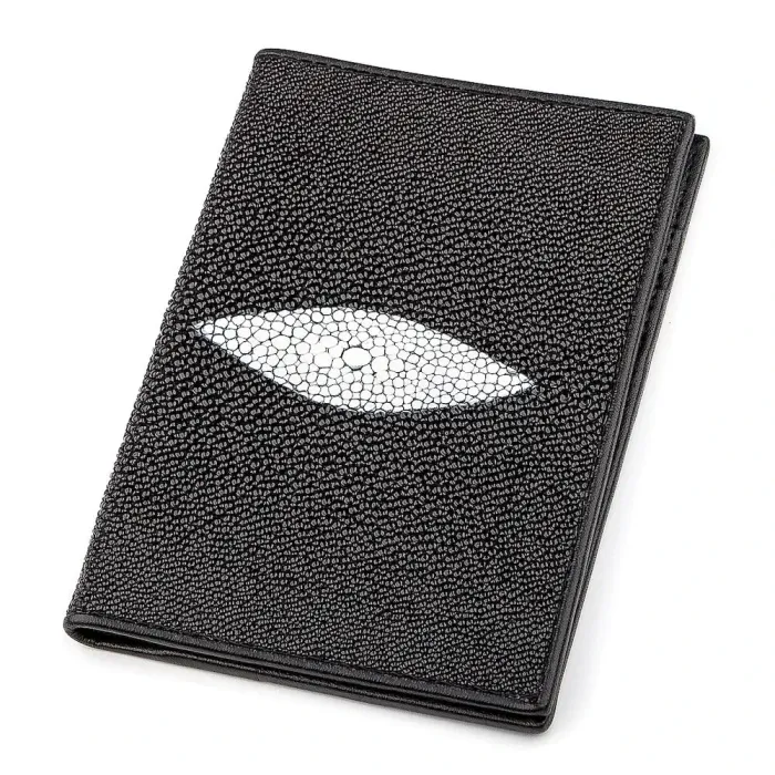 Обкладинка на паспорт STINGRAY LEATHER 18270 із натуральної шкіри морського ската Чорний