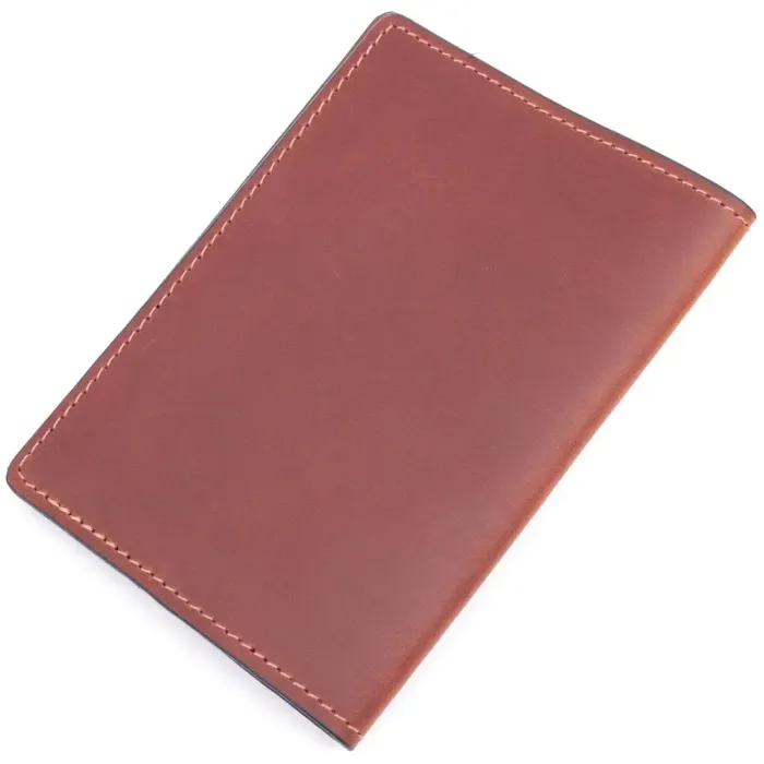Обложка на паспорт в винтажной коже Карта GRANDE PELLE 16772 Светло-коричневая