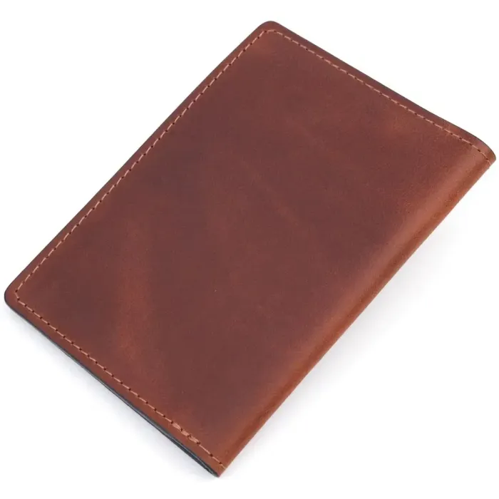 Обложка на военный билет в винтажной коже Карта GRANDE PELLE 16782 Светло-коричневая