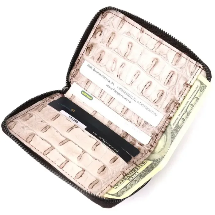 Дуже гарний гаманець з натуральної фактурної шкіри під крокодила KARYA 20974