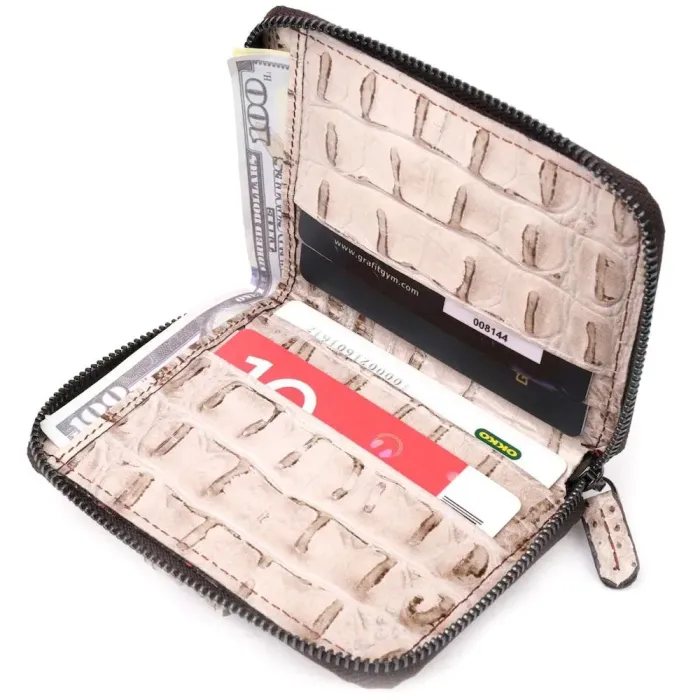 Дуже гарний гаманець з натуральної фактурної шкіри під крокодила KARYA 20974