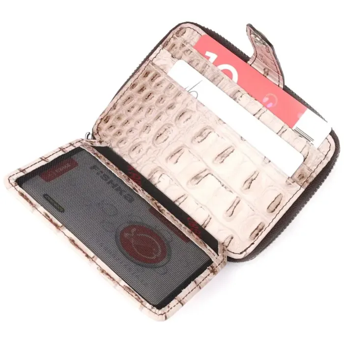 Дуже гарний гаманець з натуральної фактурної шкіри під крокодила KARYA 20974