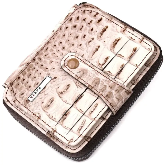 Дуже гарний гаманець з натуральної фактурної шкіри під крокодила KARYA 20974