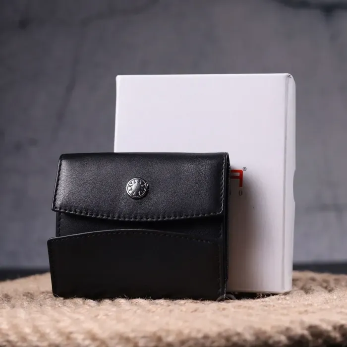 Дуже незвичайний жіночий гаманець із натуральної шкіри KARYA 21339 Чорний