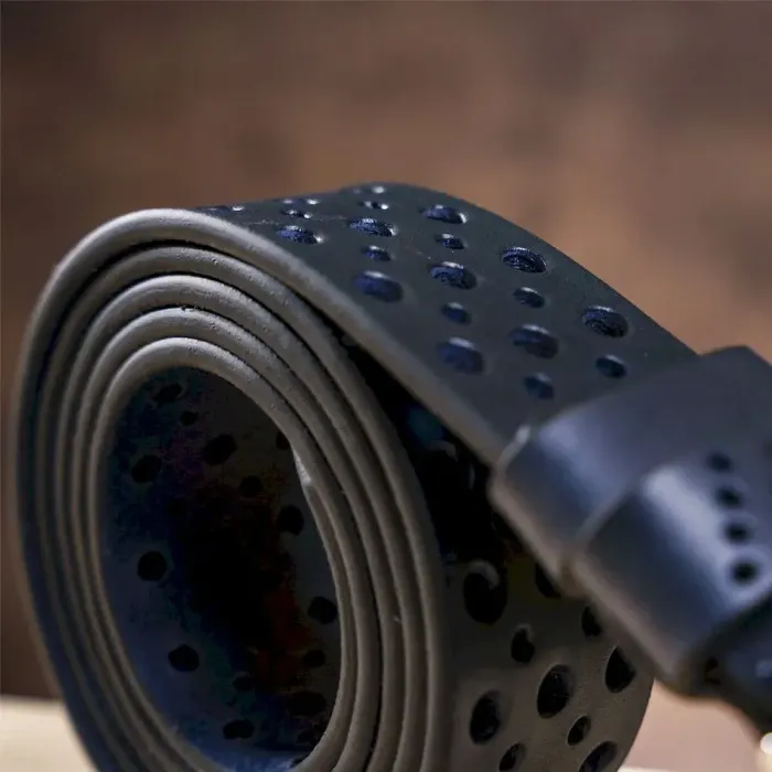 Ремень мужской Grande Pelle 11051 джинсовый Синий