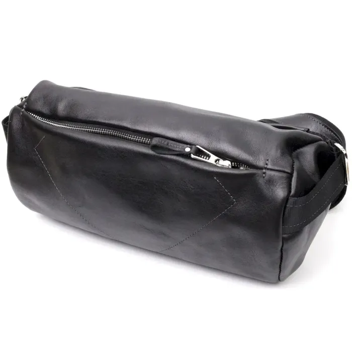 Оригінальна сумка через плече із натуральної шкіри GRANDE PELLE 11649 Чорна