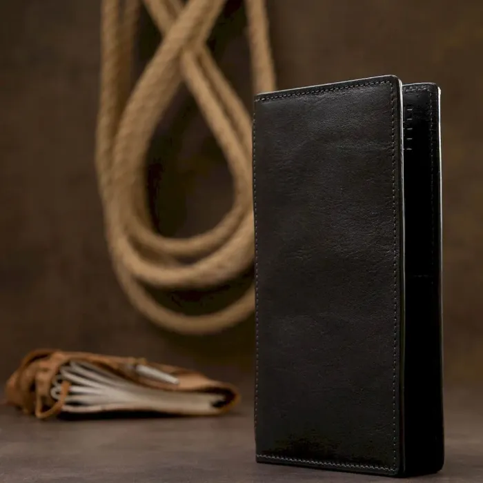 Оригінальне шкіряне портмоне унісекс GRANDE PELLE 11513 Чорний