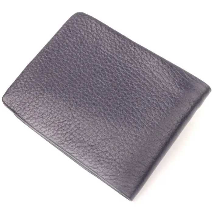 Оригінальне чоловіче портмоне із зернистої шкіри KARYA 21062 Синій