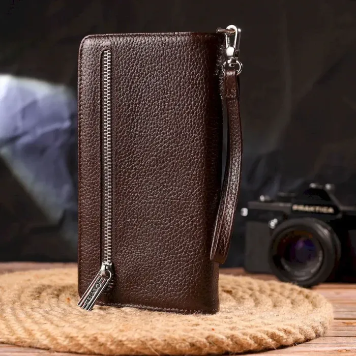 Оригінальне портмоне клатч із натуральної шкіри CANPELLINI 21537 Коричневе