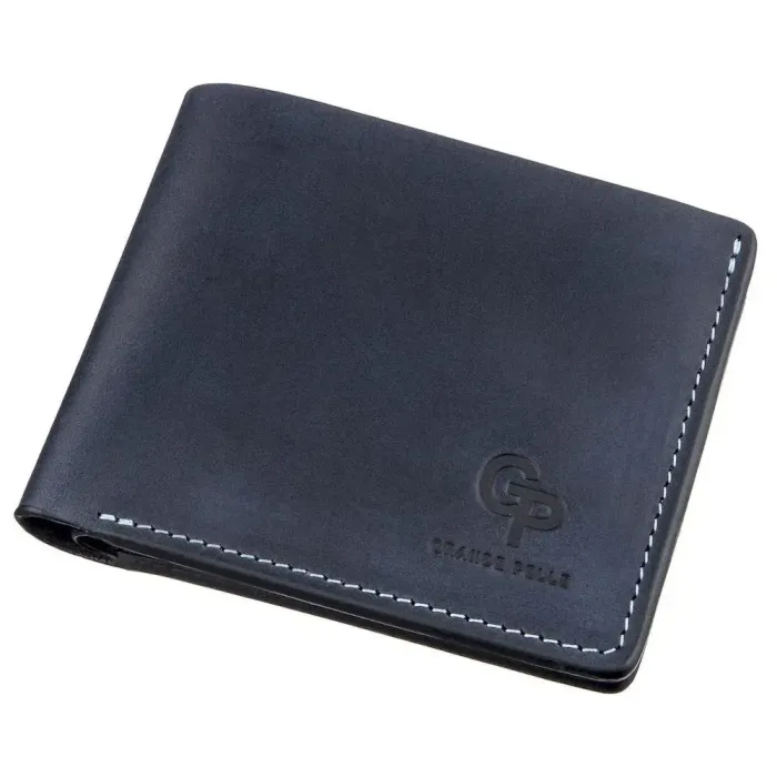 Оригінальне портмоне комбі двох кольорів унісекс на магніті GRANDE PELLE 11210 Синє