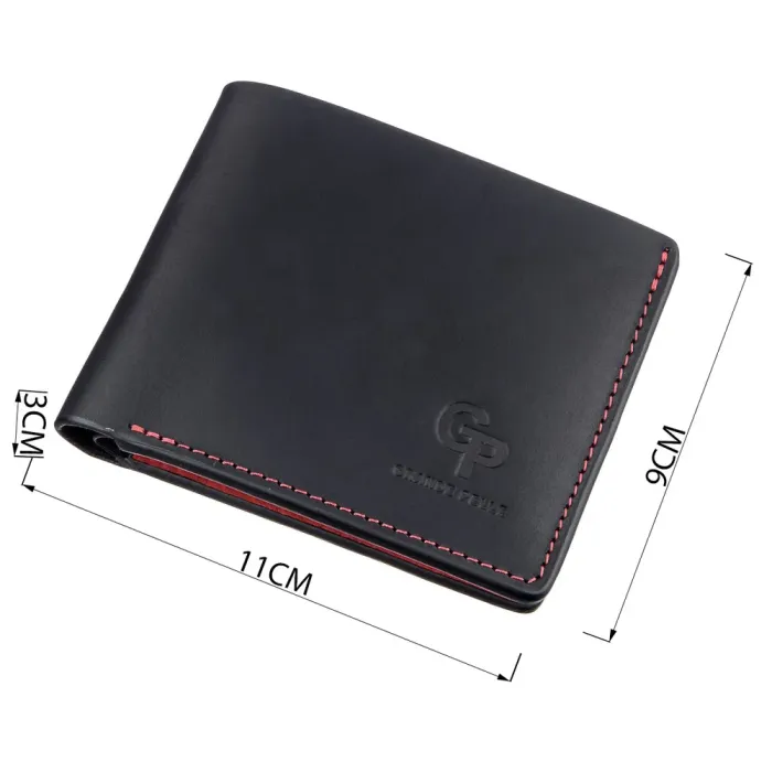 Оригінальна портмоне комбі унісекс на магніті GRANDE PELLE 11207 Чорне