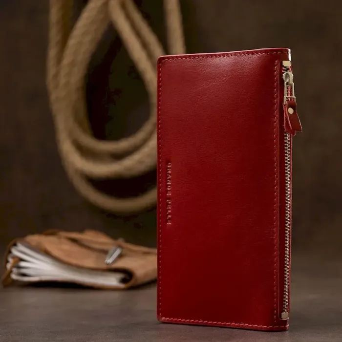 Оригінальне жіноче шкіряне портмоне GRANDE PELLE 11514 Червоний