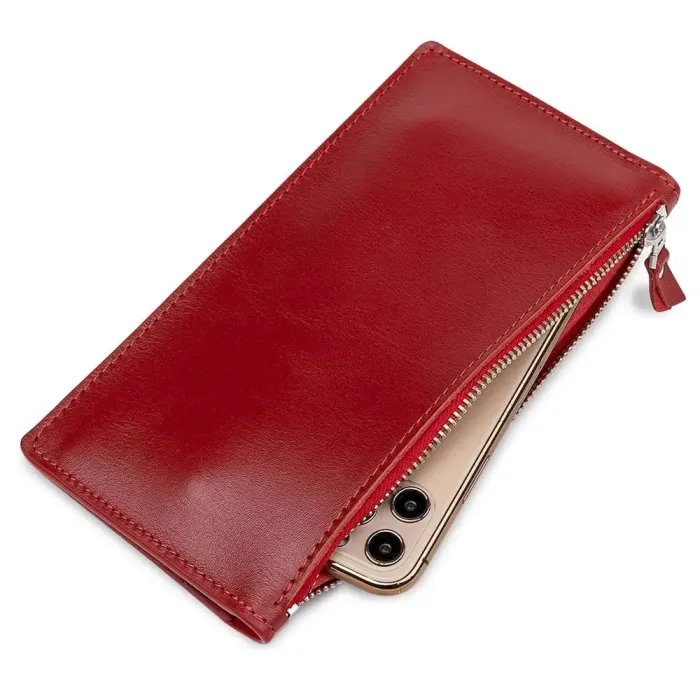 Оригінальне жіноче шкіряне портмоне GRANDE PELLE 11514 Червоний