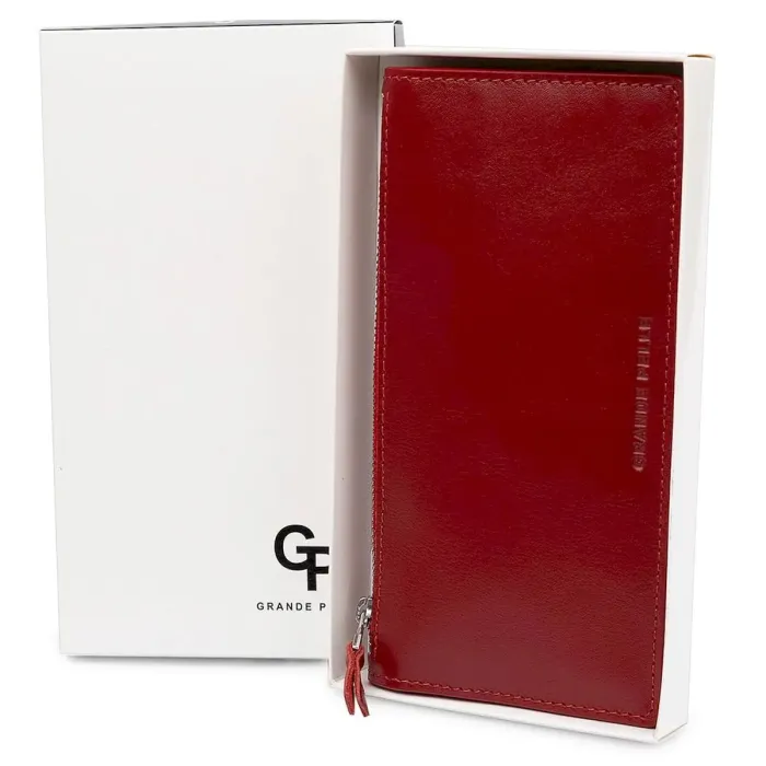 Оригінальне жіноче шкіряне портмоне GRANDE PELLE 11514 Червоний