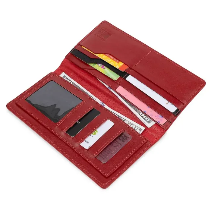 Оригінальне жіноче шкіряне портмоне GRANDE PELLE 11514 Червоний