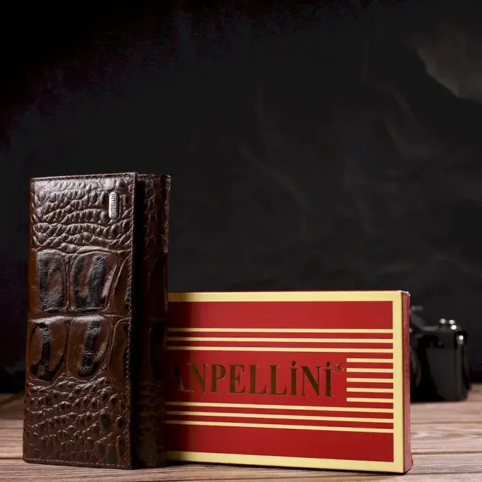 Оригінальне жіноче портмоне з натуральної шкіри з тисненням під крокодила CANPELLINI 21848