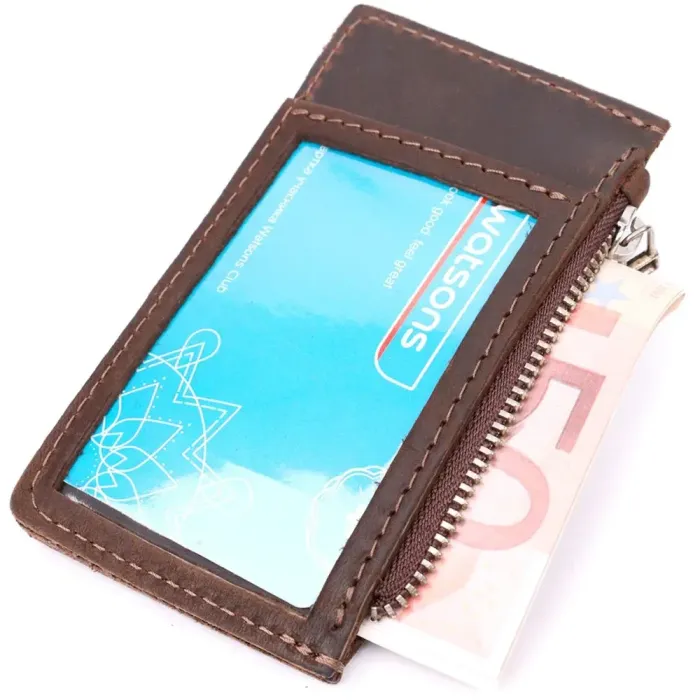 Оригінальний картхолдер з утримувачем для Apple AirTag з натуральної шкіри GRANDE PELLE 11627 Коричневий