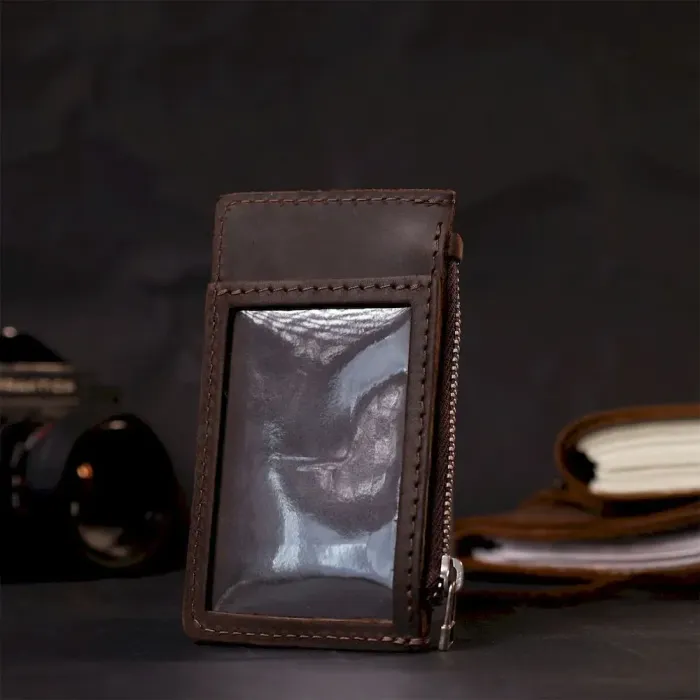 Оригінальний картхолдер з утримувачем для Apple AirTag з натуральної шкіри GRANDE PELLE 11627 Коричневий