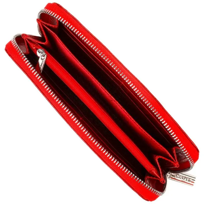 Оригинальный кошелек для женщин из натуральной фактурной кожи CANPELLINI 21613 Красный