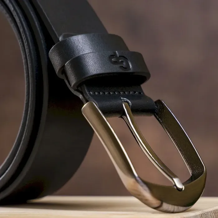 Ремень мужской GRANDE PELLE 00772 натуральная кожа Черный