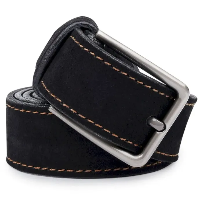 Оригінальний замшевий ремінь для чоловіків Vintage 20704 Чорний