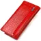 Оригинальный женский кошелек из натуральной фактурной кожи с тиснением под крокодила CANPELLINI 21827 Красный