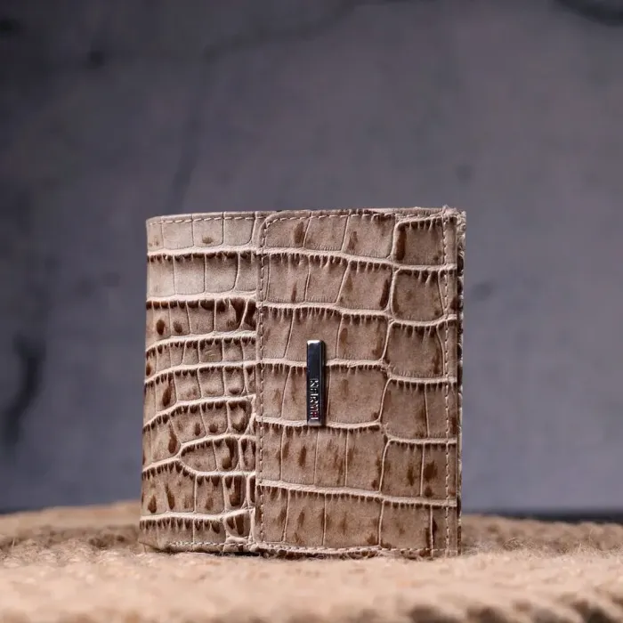 Оригинальный женский кошелек из натуральной кожи под крокодила KARYA 21314 Разноцветный