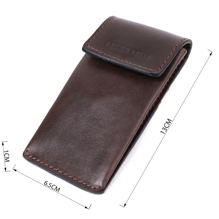 Оригінальна ключниця у вигляді футляра з натуральної шкіри GRANDE PELLE 22570 Коричневий