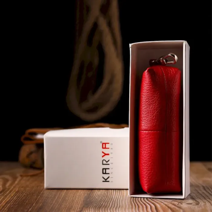 Отличная ключница из натуральной кожи KARYA 21217 Красный